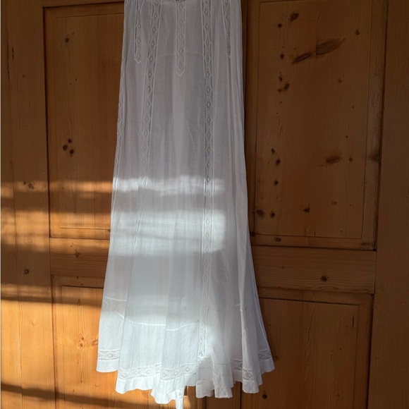 Antique Edwardian 1910s Era Long White Cotton Skirt - Picture 7 of 12